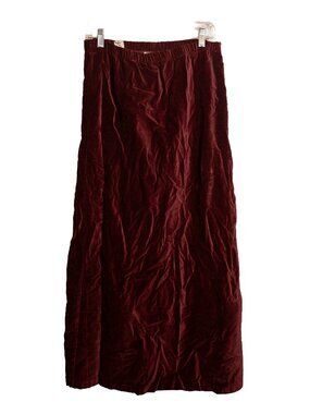 Vintage Barclay Square Maroon Velvet Midi Skirt - Made In The US - Medium